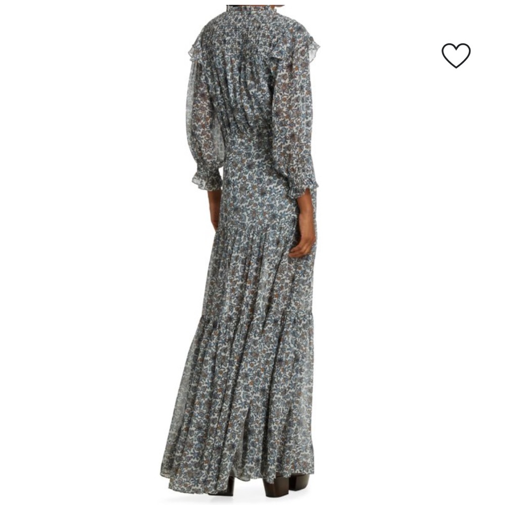 Veronica Beard Blue Floral Long Sleeve Dress - Picture 2 of 12